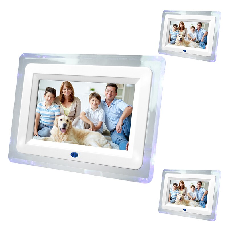 Digital Photo Frame,Ultra-Thin Portable 7 Inch Electronic Frame HD Electronic Photo LED Lcd Screen White