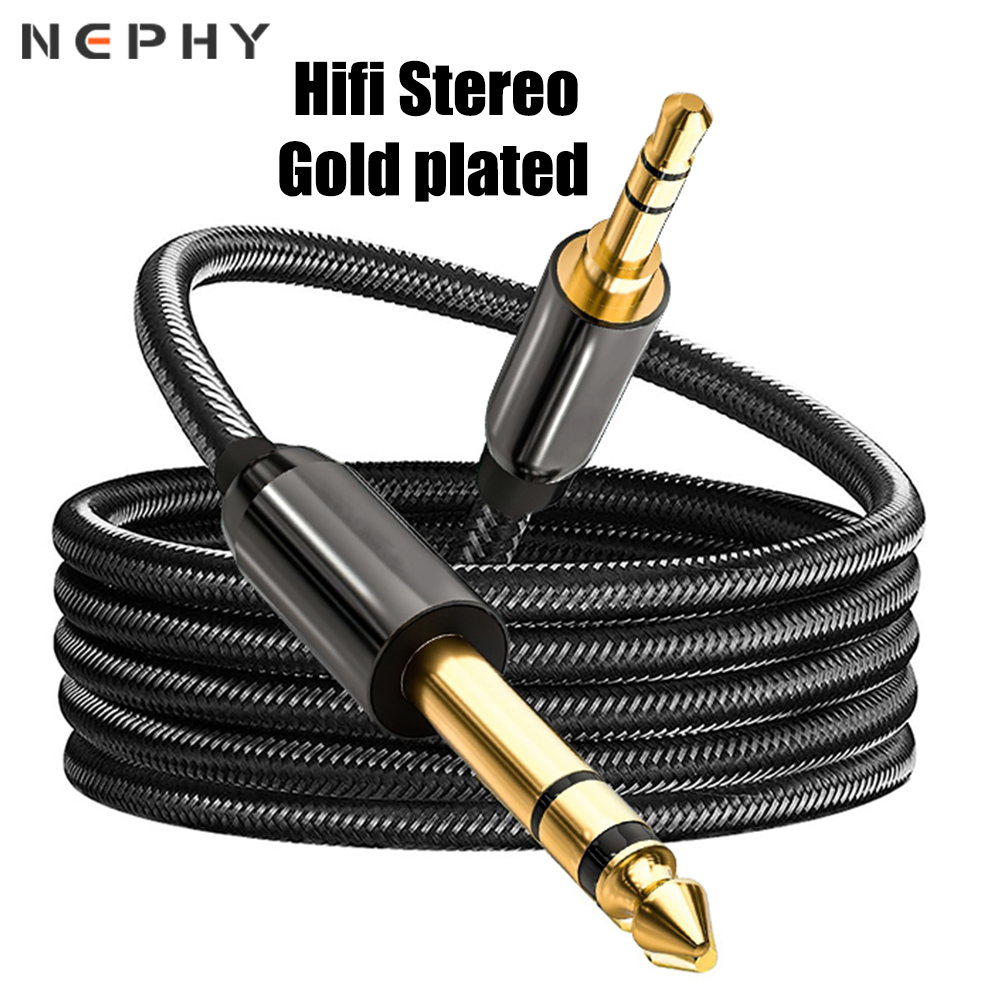 6.35 mm To 3.5 mm Jack Aux Cable For Electronic keyboard Drum Guitar Mixer Audio Connector Hifi Stereo Sound Adapte