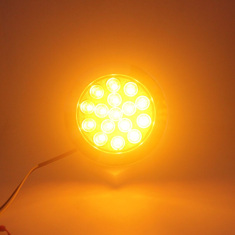 4PCS 12V 24V Universial 16 LED Round Car Tail Trailer Lights Truck Caravan Taillight Rear Brake Stop Indicator Turn Signal Lamp