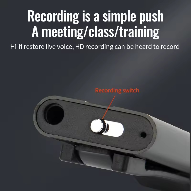 Mini-Taschen-Sprachaktivierter Rekorder mit hinterem Clip, MP3-Musik-Spieler, professionelles digitales Audioaufzeichnungsgerät mit Geräuschunterdrückung