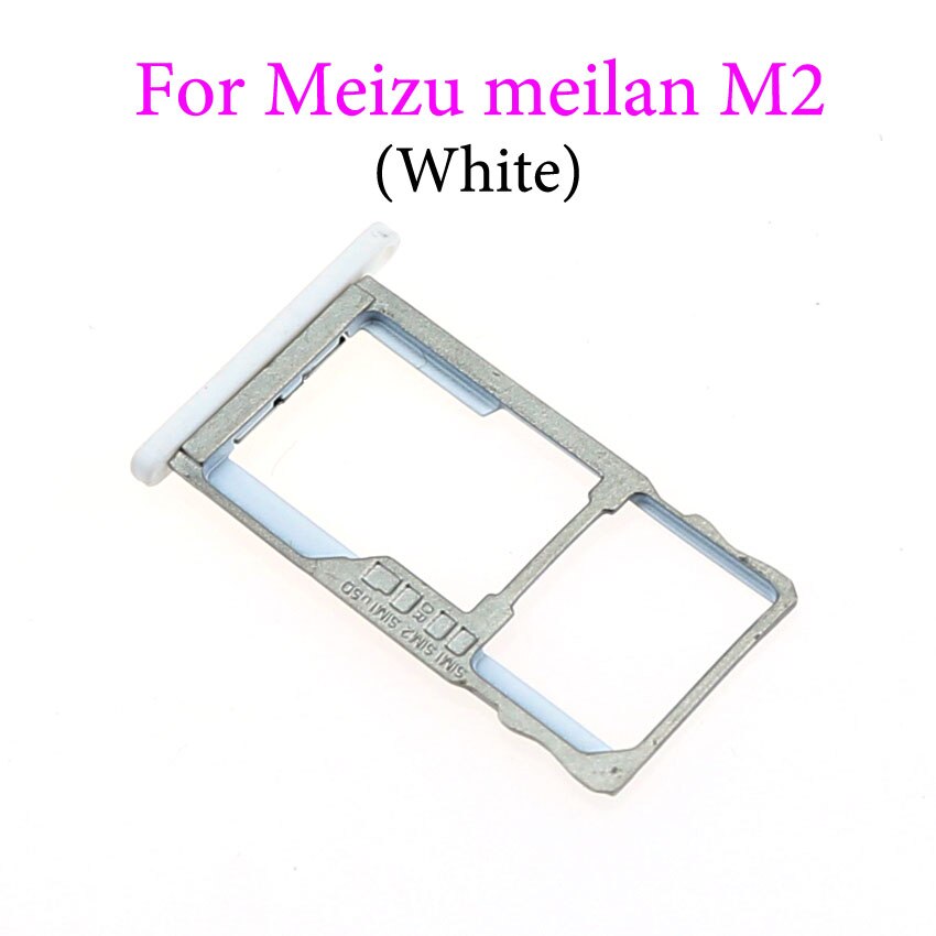 YuXi-Adaptador de bandeja de tarjeta SIM para Meilan 1, 2, bandeja de tarjeta SIM, ranura para tarjeta, Micro SD, reemplazo del adaptador para Meizu Note M1 M2: For M2 White