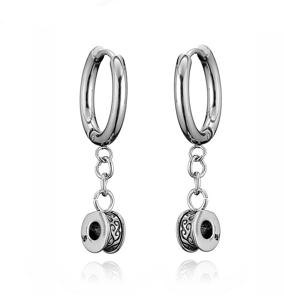 Vintage Skull Earrings for Women Goth Hoop Earrings Men Party Jewelry Aretes De Mujer Punk Piercing Stainless Steel Earrings: Style 1 / 1 Pair