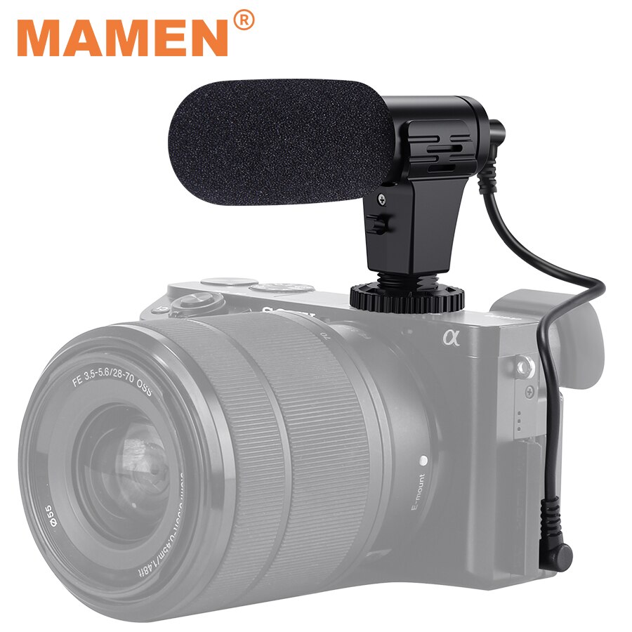 Mamen 3.5Mm Draagbare Smart Microfoon Condensator Telefoon & Camera Interview Microfoon Met Mof Voor Iphone Xiaomi Canon Mic