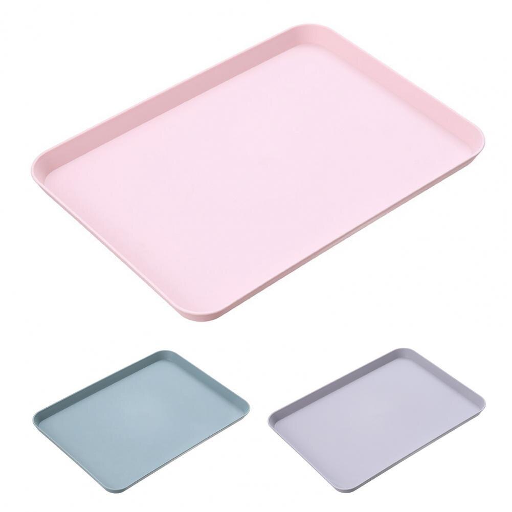 Plato de fruta portátil, bandeja de exhibición de postre, conveniente, saludable, de plástico, forma rectangular, para el hogar