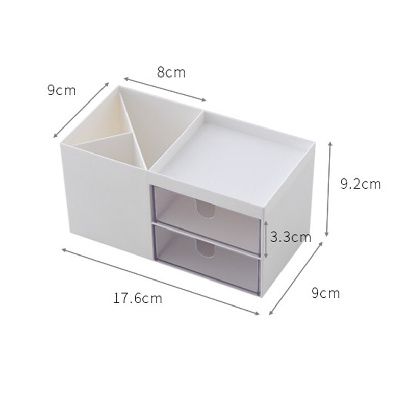 Desktop Double Drawer Storage Box Jewelry Storage Box Makeup Plastic Compartment Finishing Box Simple Drawer Organizer