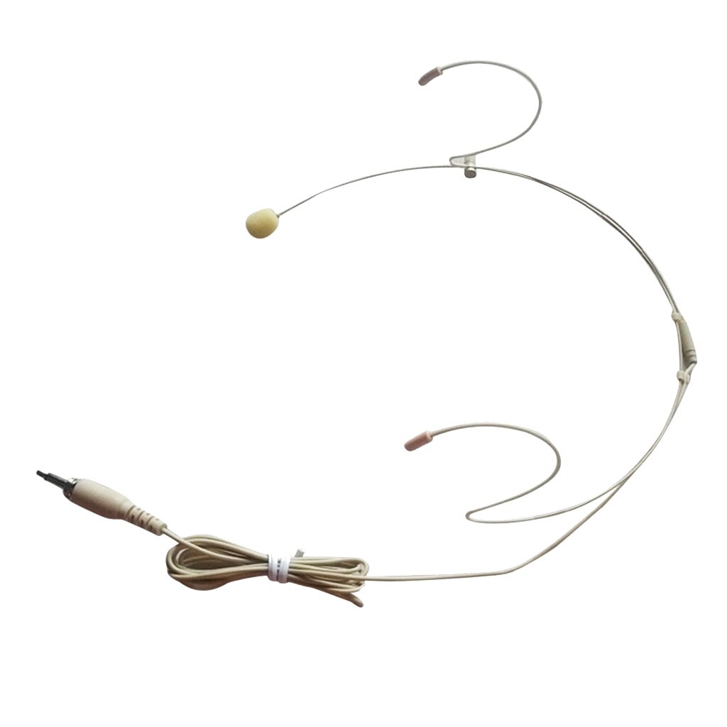 1 x 3.5mm Jack Headworn Microphone Head-Mounted Mic Hands Free Beige Voice Headworn Microphone