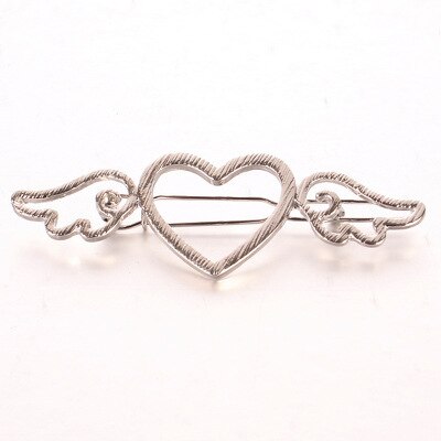Coração de pêssego oco asa hairpin metal amor asas acessórios para o cabelo casamento nupcial acessórios para o cabelo feminino meninas headwear: Dourado