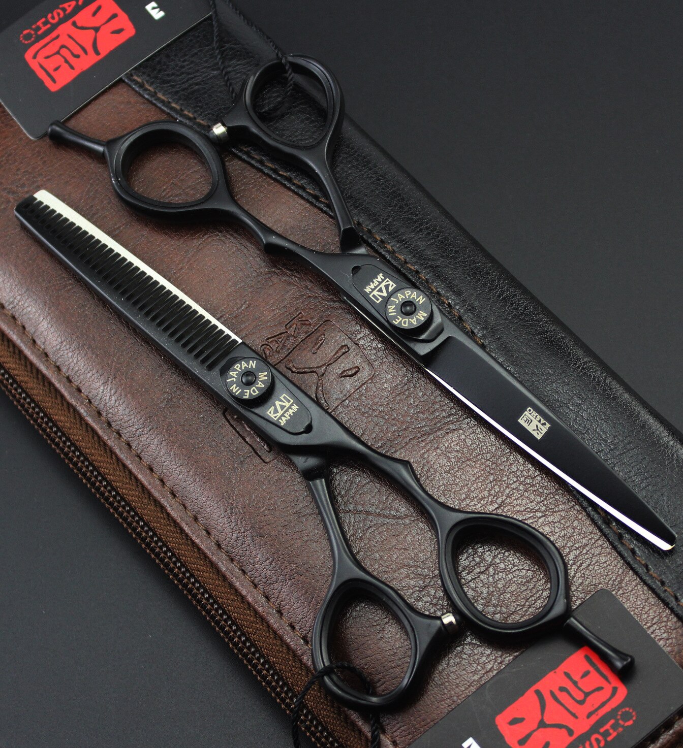 Professionelle 6 zoll Haar Schere Salon Friseur Barber Schere Schneiden Verdünnung Styling Werkzeug: KS-6 black set