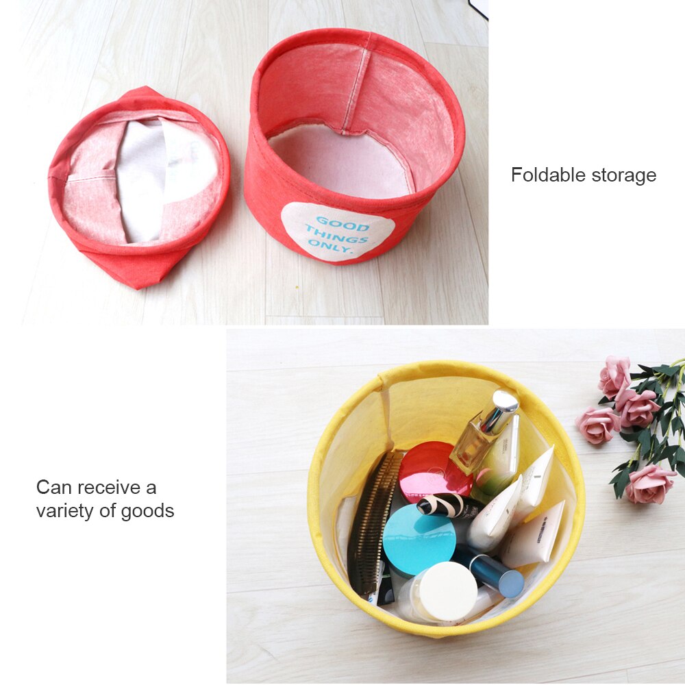 Small Folding Laundry Basket For Toy Printed Storage Barrel Bucket Bag Dirty Clothes Sundries Household Organizers Desktop