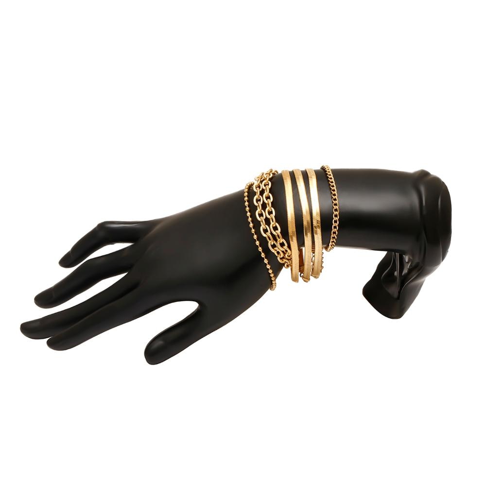 7 pièces/ensemble de Punk serpent chaîne Bracelets ensemble femmes brassard Boho gros métal lien Bracelet Bracelet main bijoux