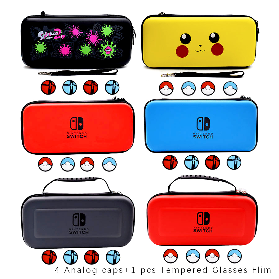 6 in 1 Portable Hard Shell Case for Nintend Switch Cute Cartoon Water-resistent EVA Carrying Storage Bag for NS Console