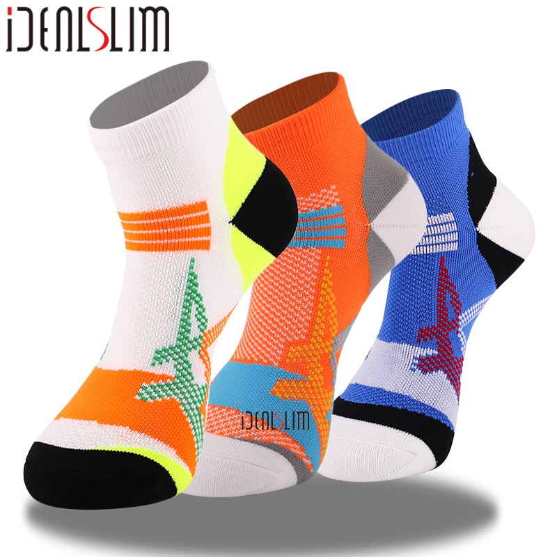 IDEALSLIM Sport Socken viel für Männer Frauen Jungen Laufen Socken Atmungsaktiv Schnell Trocknend Runnnig Socken: Mehrfarbig1- 3 Paare