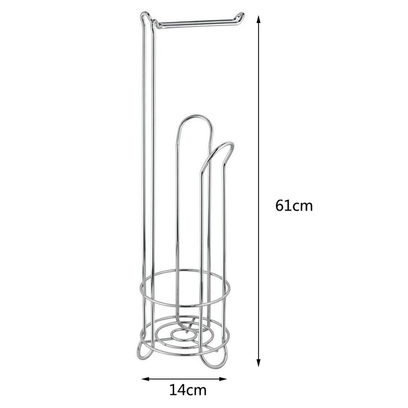 Toilet Roll Holder Free Standing, Compact Metal Toilet Roll Storage for 4 Paper Rolls, Practical Bathroom Accessory for Toilet o