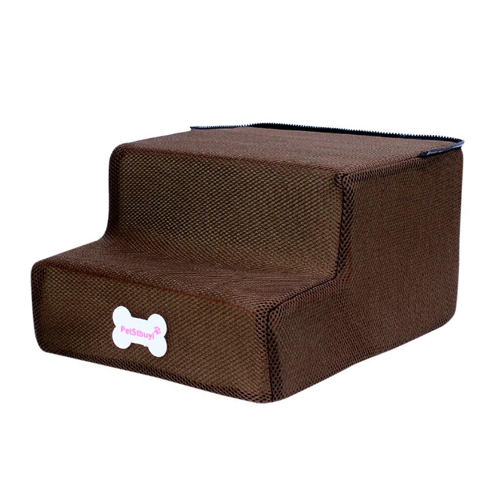 Hond Huis Hond Trappen Huisdier 3 Stappen Trap voor Kleine Hond Kat Pet Ramp Ladder Anti-slip Verwijderbare honden Bed Trappen FW3: Coffee