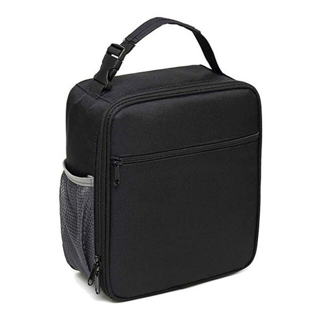 Pranzo al sacco portatile nuovo pranzo al sacco isolato termicamente borsa termica borsa Bento Pouch contenitore per la cena borse per la conservazione degli alimenti scolastici: Black