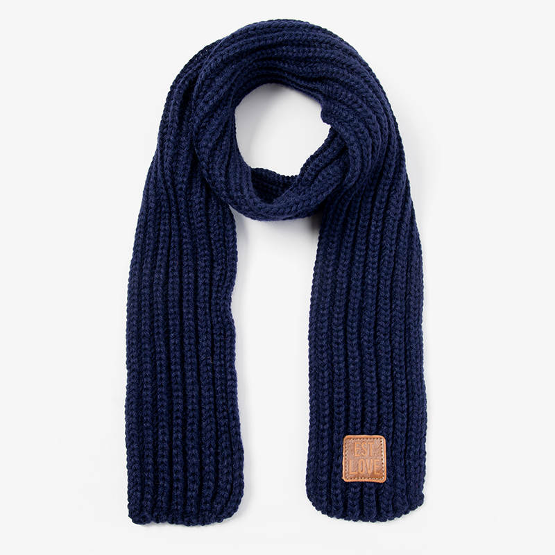garçons filles hiver écharpe enfants pompon bébé écharpe cou plus écharpes tricot laine foulard: Marine Bleu