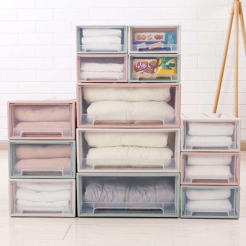 Grote kledingdoos, milieuvriendelijke, dikke plastic opbergdoos, multifunctionele lade, ondergoed, bh, sok, stropdas, make-up organizer