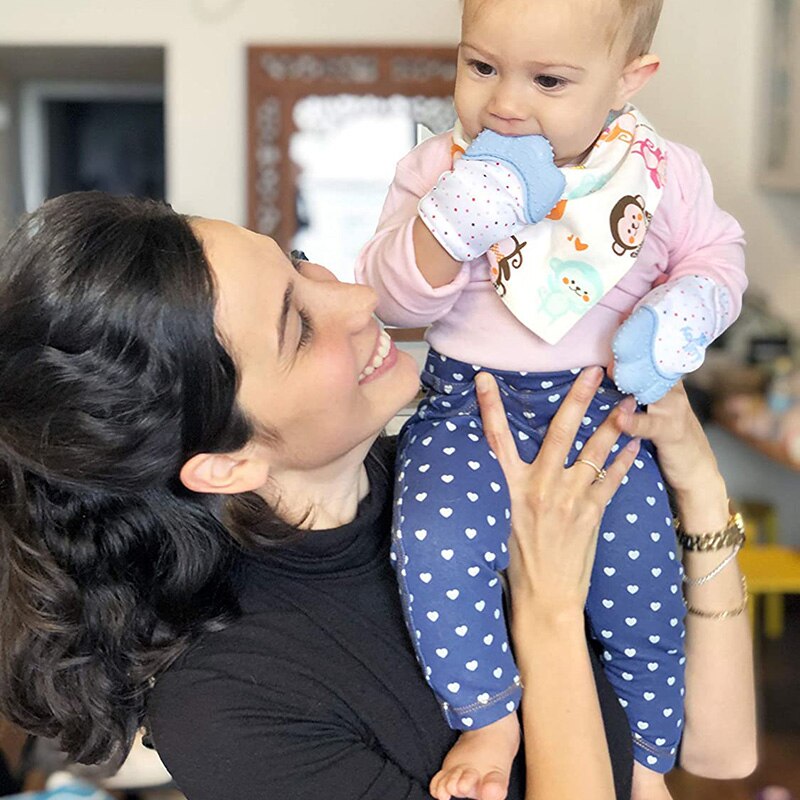 Molaren Handschuhe einstellen von 2-Handschuhe und Molaren Spielzeug-Verstellbaren Riemen für Baby der Hand-Genehmigt Silikon beißRing für Sensorische Stimulation