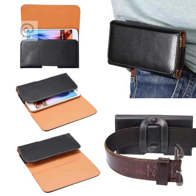 Universal Many Models Belt Clip Holster Leather Mobile Phone Case Pouch cover For Samsung s7edge 5.5" inch For Smartphone bags