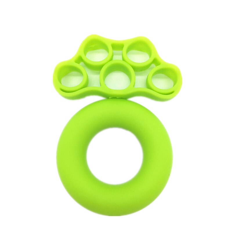 2Pcs/set Hand Gripper Grip Silicone Ring Hand Resistance Band Finger Stretcher-Exercise Forearm Wrist Training Carpal Expander: Green
