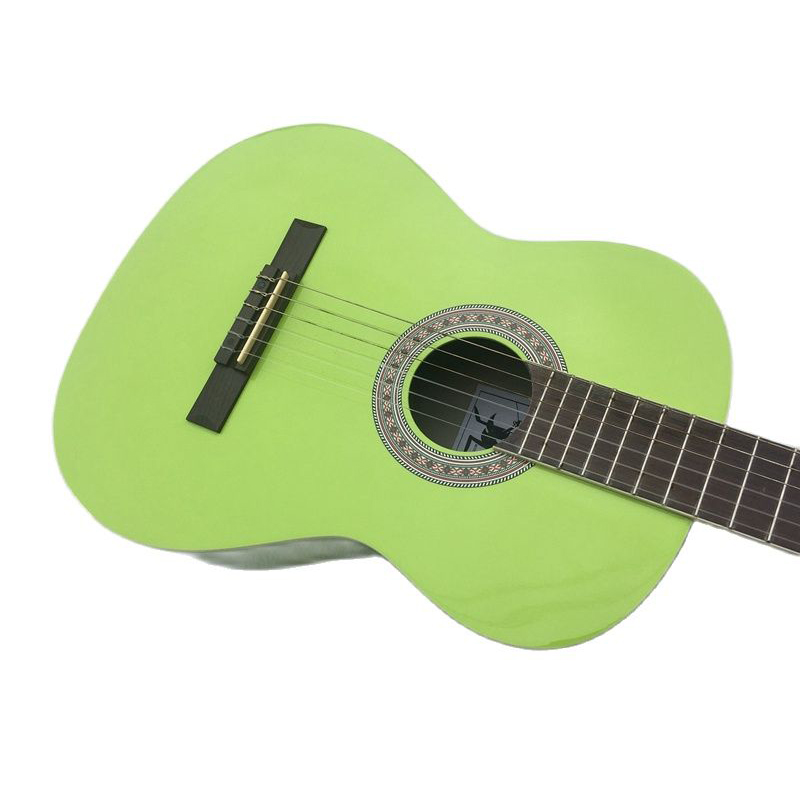 39 inch green full size classic guitar basswood top carbon fiber back and side classical guitar high gloss