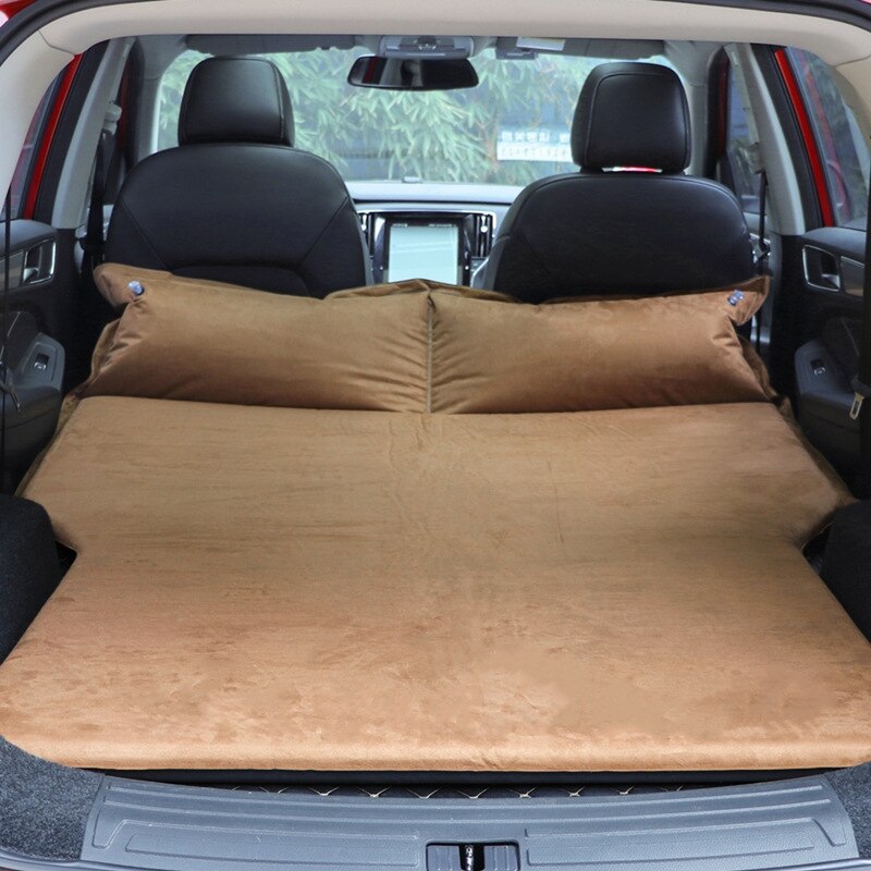 Colchoneta Universal para dormir en el maletero del coche, colchoneta de gamuza para dormir en el maletero, todoterreno, SUV, colchón inflable de viaje, cama de aire: L Brown