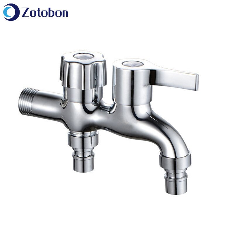 ZOTOBON Double faucet Wall Mount Washing Machine mop faucet Multi-function outdoor Balcony Water Tap Laundry Bibcock taps F8