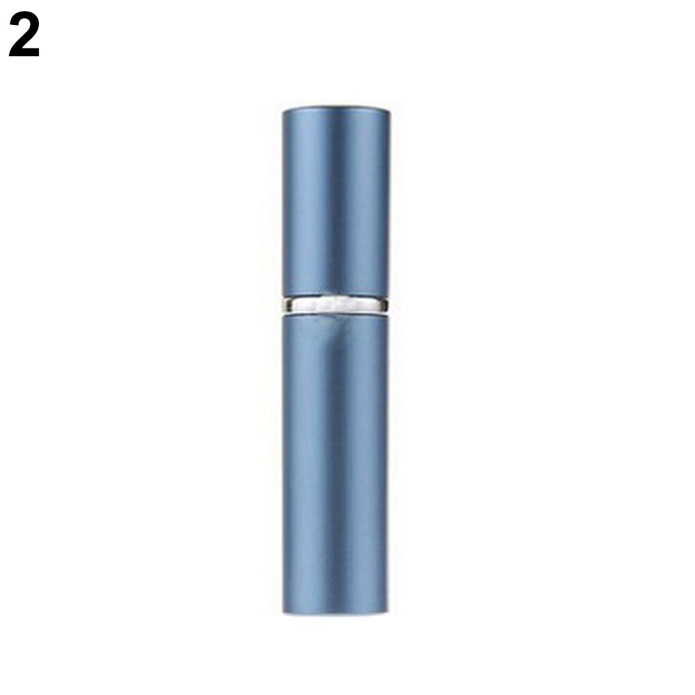 1Pc 5Ml Draagbare Mini Navulbare Parfum Glazen Fles Reizen Aluminium Spray Verstuiver Lege Metalen Parfum Verstuiver Spuit: Blauw
