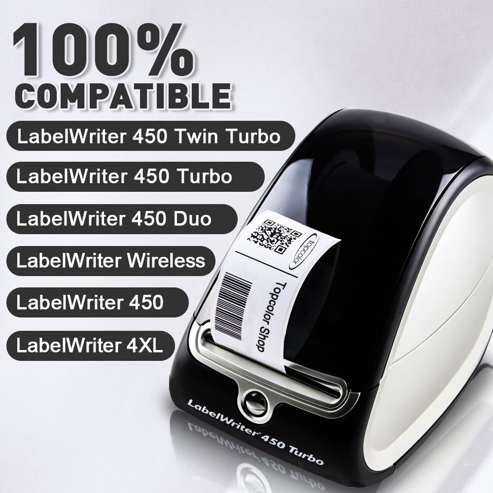 Topcolor Label Papierrol Compatibel Dymo Labels Lw 99010 99012 11352 11355 Voor Dymo Labelwriter Printer 450 Duo 400 330 320 310