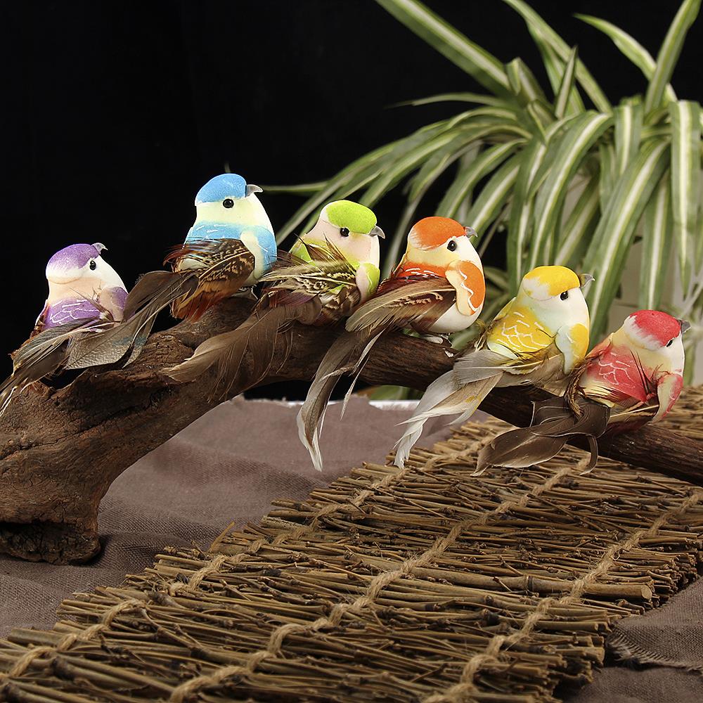 12 stk kunstig simulering fugl mini papegøje fugle rekvisitter håndlavet ultra letvægts papegøje til hjemmet soveværelse eventyr gardendecor
