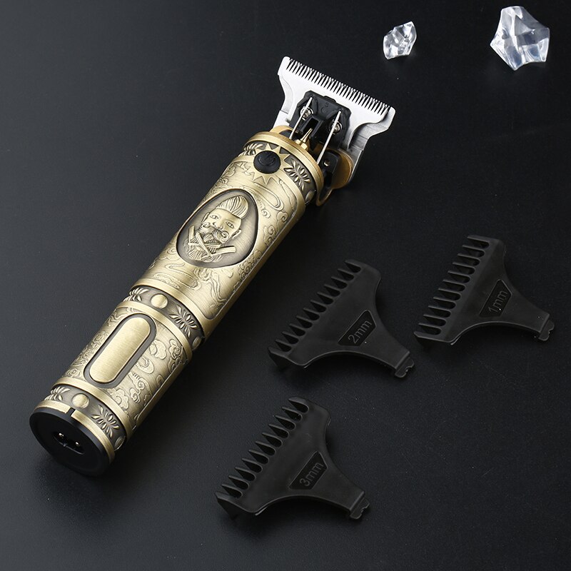 Cortadora de pelo de 0mm, cortadora de pelo con huecos, maquinilla de afeitar, barbero, máquina de corte, afeitadora inalámbrica recargable para hombres
