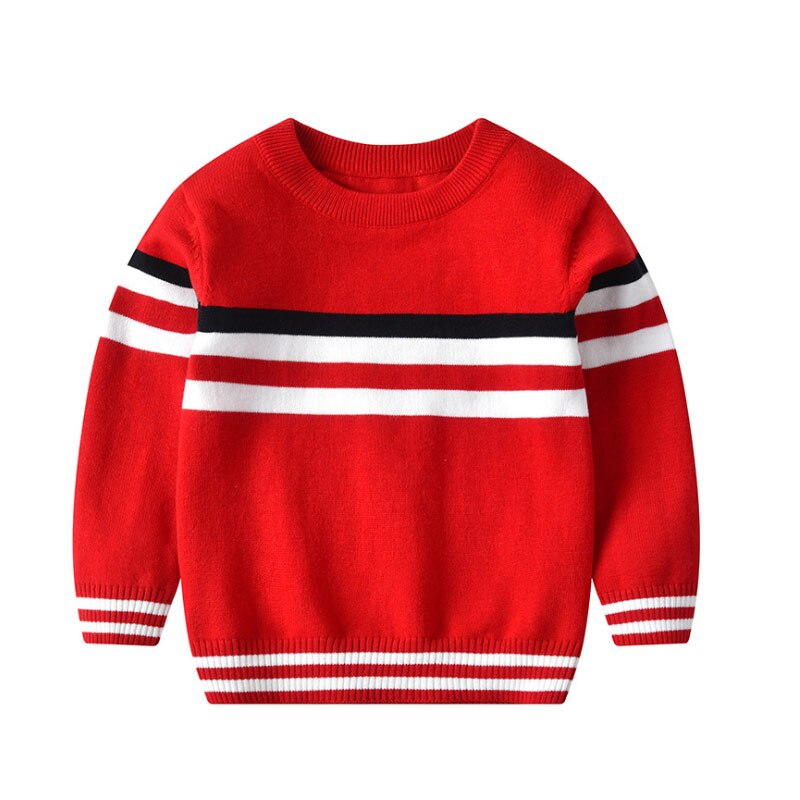 Herfst Baby Jongens Truien Kids Strip Truien Winter Jongens Gebreide Trui Peuter Jongens Winter Top Kleding: red / M
