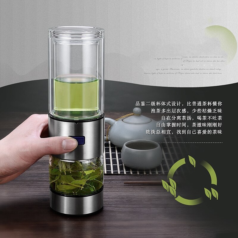 KAIXIFEI XXXml My Glass Water Bottle Leakproof For Water Tea Drinker With Rope and Stainless Steel Tea Infuser Portable Tumbler