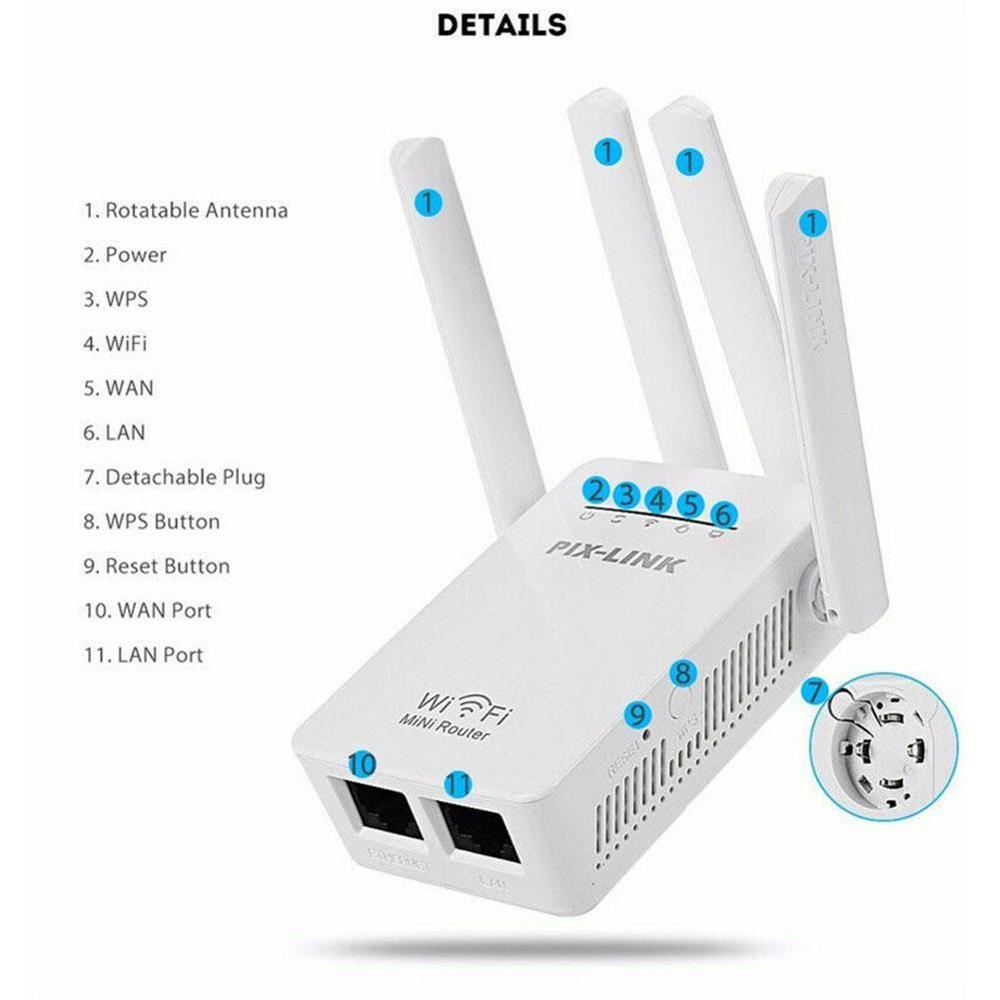 WR09 network repeater four antenna wifi signal amplifier extender 300M Repeater router S3Y2