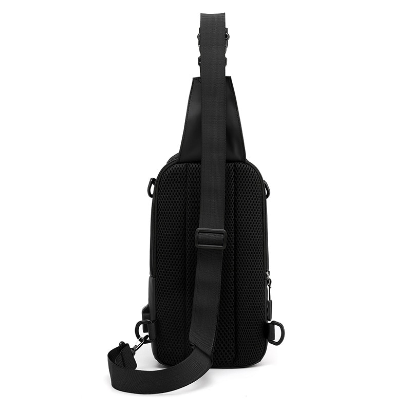 Sacs de poitrine de mâle en Nylon sac à dos sac à dos avec Port de charge USB petits hommes fronde sac à dos sac à dos