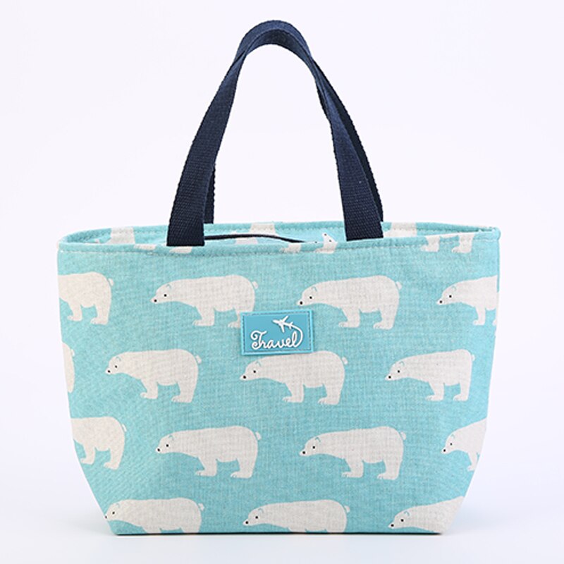 Grappige Cartoon Kids Bento Cooler Zakken Lunch Tas Voor Vrouwen Flamingo Thermische Ontbijt Eten Doos Draagbare Picknick Reizen: Polar bear2