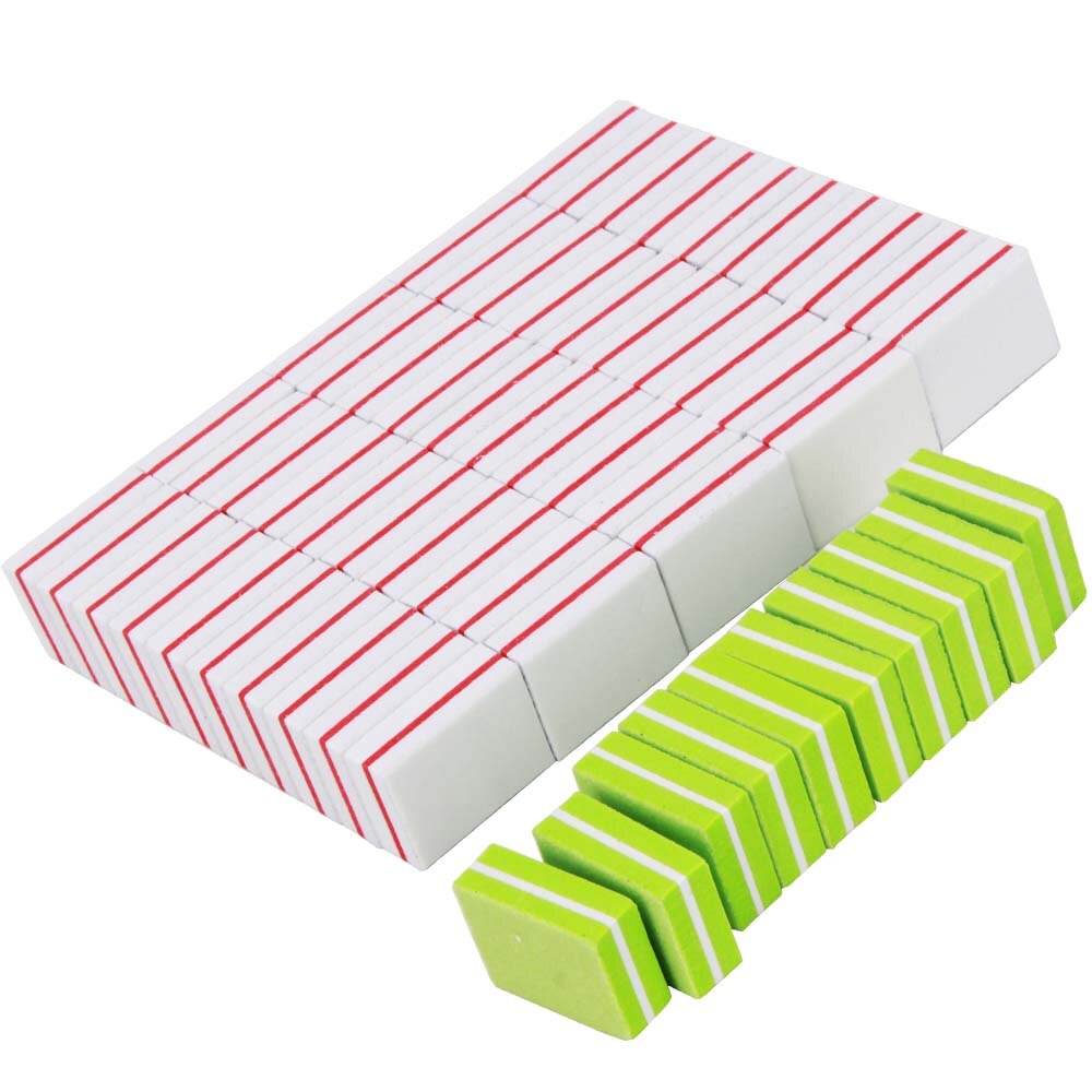 Mini bloque pulidor de uñas blanco, 200 piezas, lima de uñas , tablero de esmeril 100/180, bloques de pulido, herramientas para el cuidado de la manicura