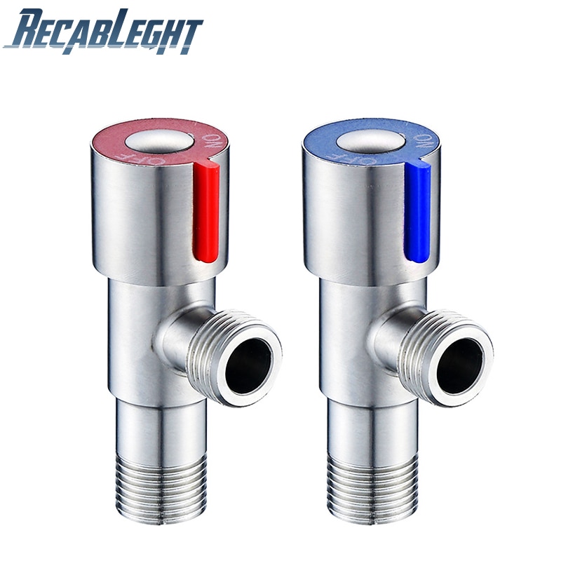 Recableght Toilet Sink Stainless Steel Angle Valve Cold Water Stop Material Durable Bathroom Basin Faucet Valve