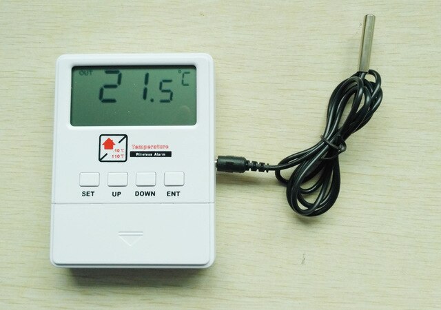 433 mhz trådlös temperatursensor stöder hög- och lågtemperaturlarm för vårt hemlarmsystems temperaturdetektor lcd