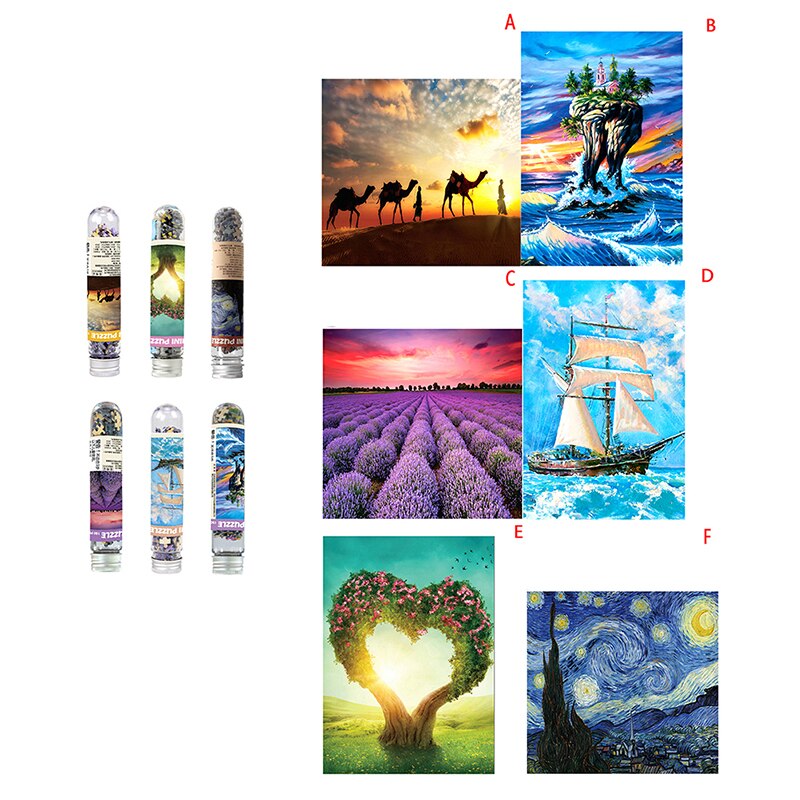 17 Types 150Pcs/Bottle Puzzle Oil Painting/Landscape/Cartoon Jigsaw Mini Test Tube Package Educational Toy For Adults Kids