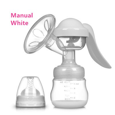 Manual electric breast pump breast pump milker suction power automatic massage postpartum lactator: White