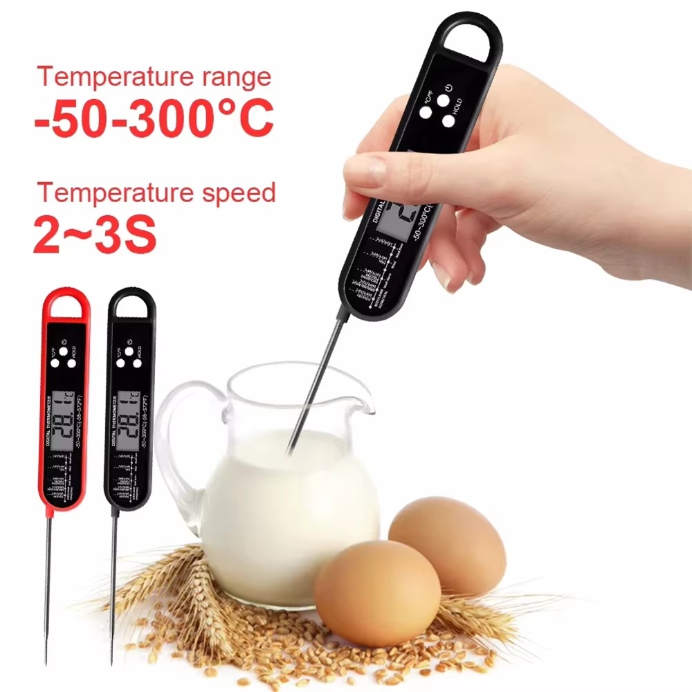 Folding Food Thermometer Kitchen Baking Digital Water Thermometer Food Probe Meat Grill Thermometer