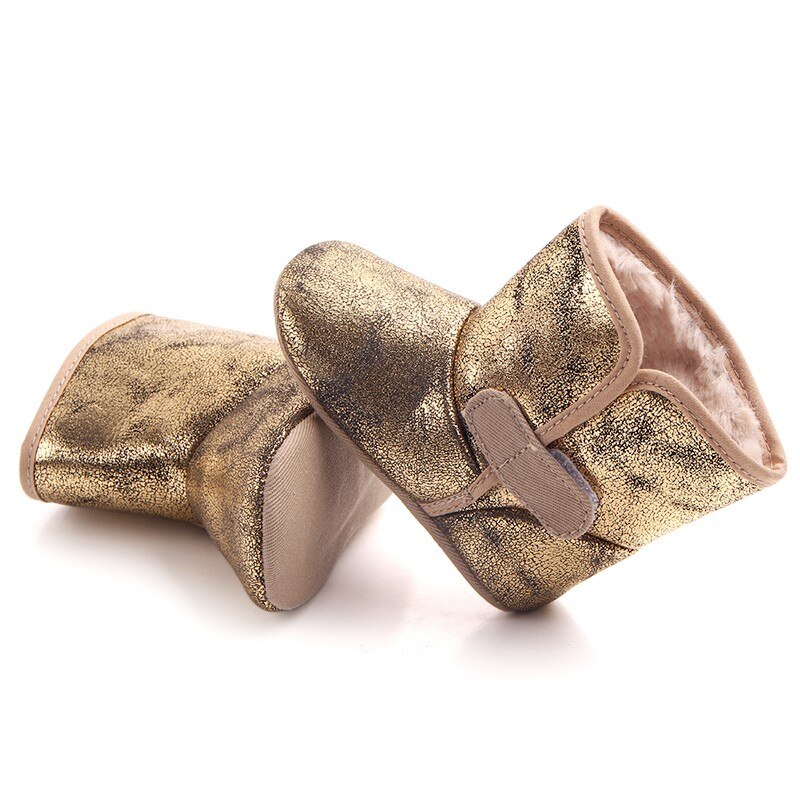 Chaussures d'hiver tube haut pour bébés filles | Chaussures de neige, chaudes, en peluche, à fond souple, , bottes d'hiver pour bébés filles: Beige / 1