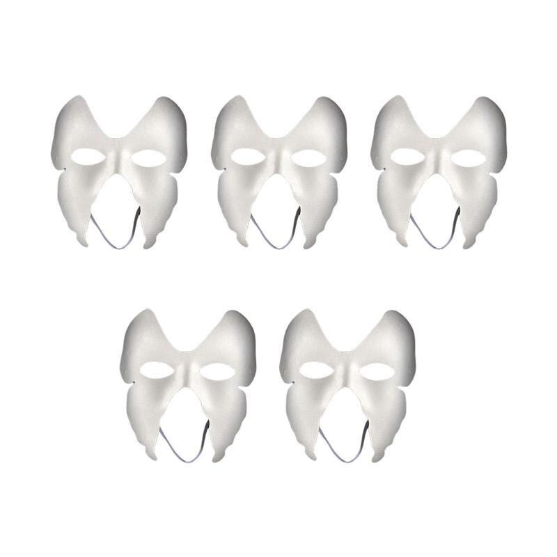 5/9Pcs Diy Handgeschilderde Masker Milieuvriendelijke Pulp Leeg Masker Overschilderbaar Gezicht Cover Voor Kleuterschool Dans Festival partij Voeren: style3 5pcs