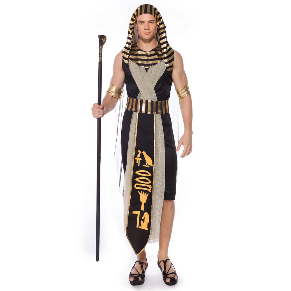 Umorden fantasia vuxen egypten egyptisk kung farao kostymer cosplay för män halloween purim mardi gras fancy dress