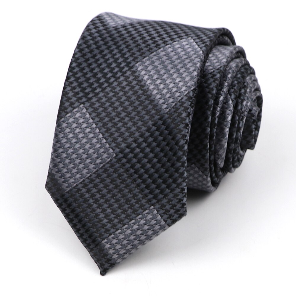 Men's Skinny Tie 6CM Width Casual Plaid Polyester Necktie for Men Party Wear Cravat Business Wedding Accessories: 4