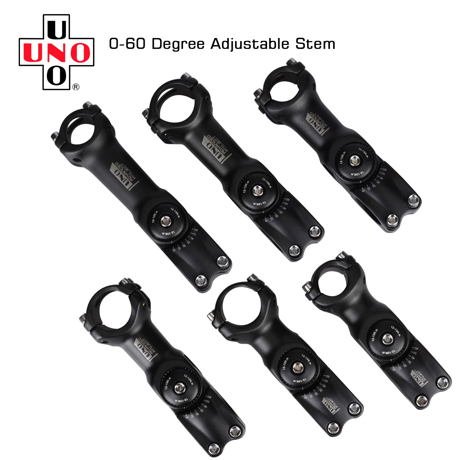 UNO Adjustable Stem Riser 0-60 Degree Mountain Bike Stem Extender Aluminum Alloy Handlebar Stem