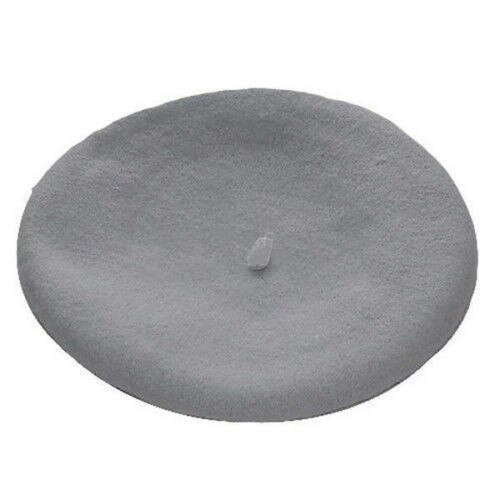 Kvinnor ull basker hatt söt enfärgad stilfull varm hatt: Grå