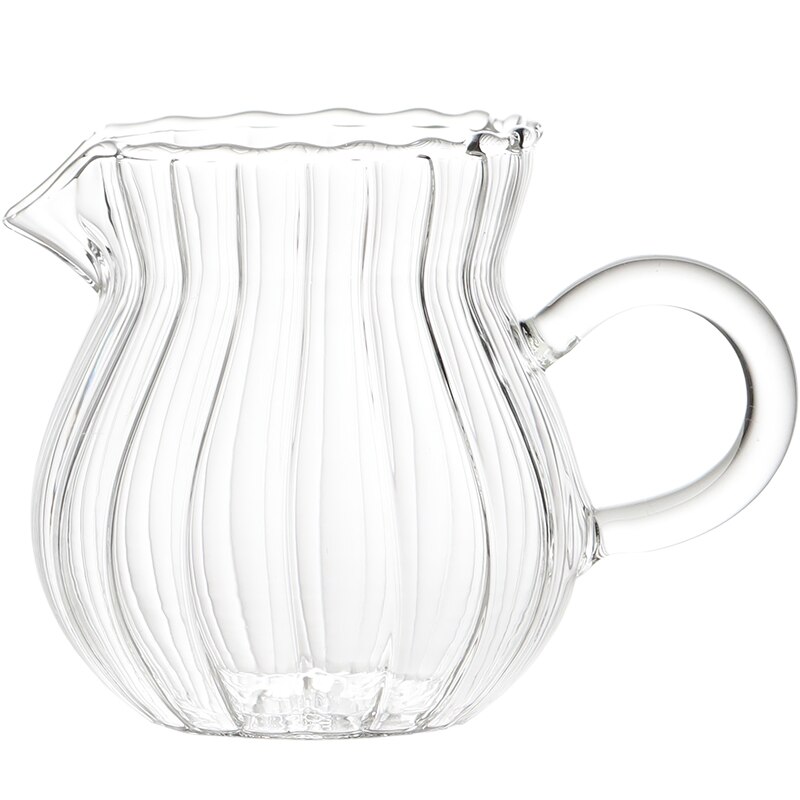 handmade glass striped small milk pot milk jar heat resistant glass coffee milk cup sauce cup microwavable