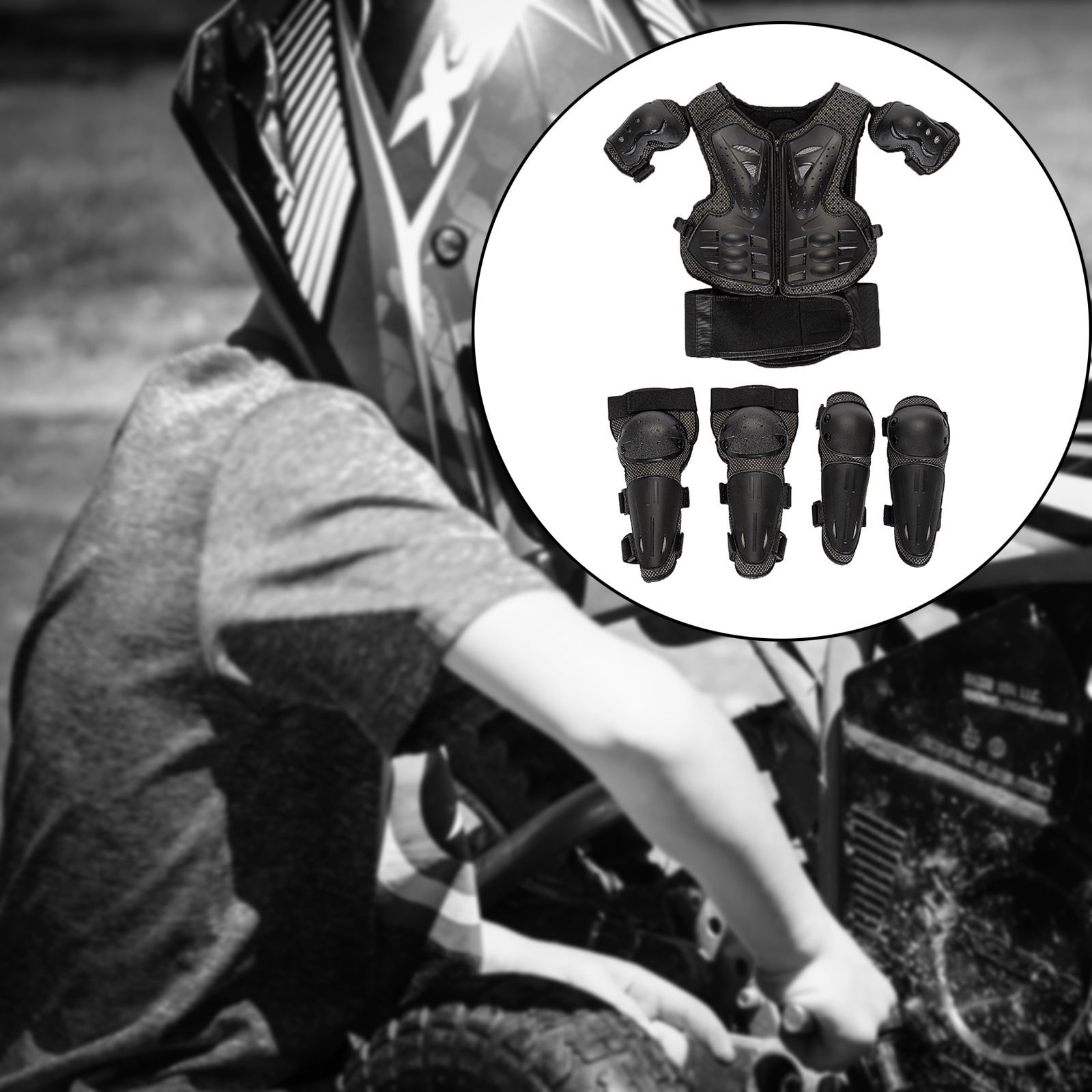 Kind Kids Kinderen Motocross Suit Borst Terug Protector Elleboog Kneepad